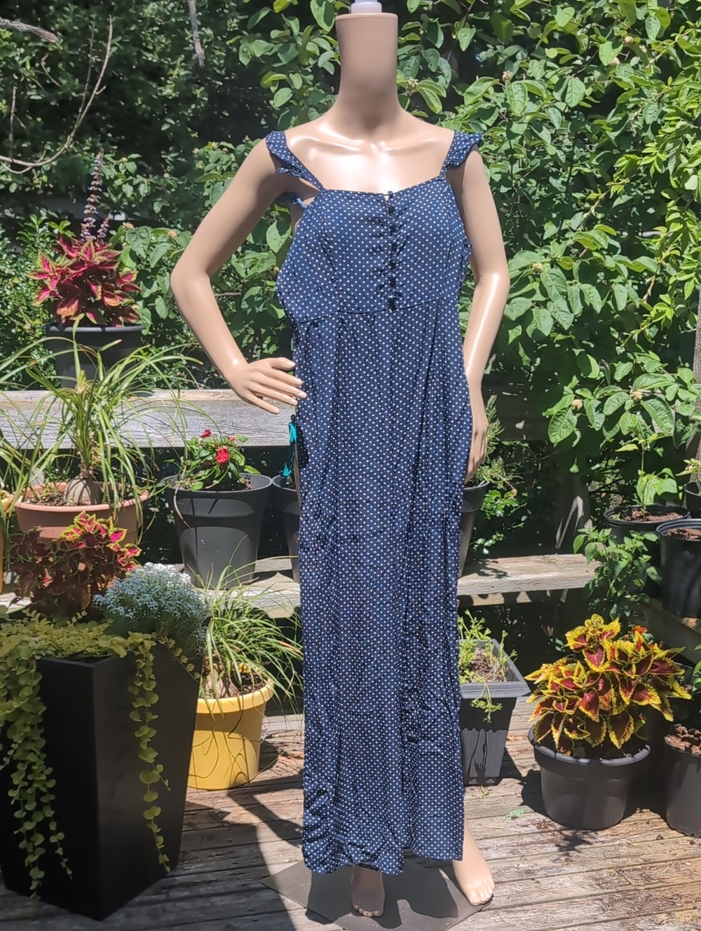 Forever 21 Navy and White Polka Dot Jumpsuit